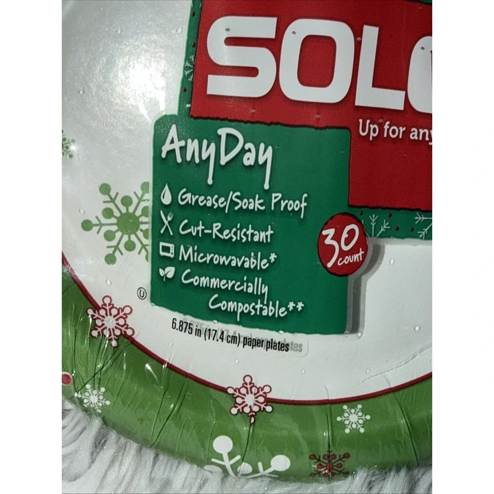 Solo Christmas Paper Plates Snowman New In Package Lot of 2 RARE HTF